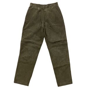 Vintage Evan Davies Genuine Olive Green Suede Cigarette Pants